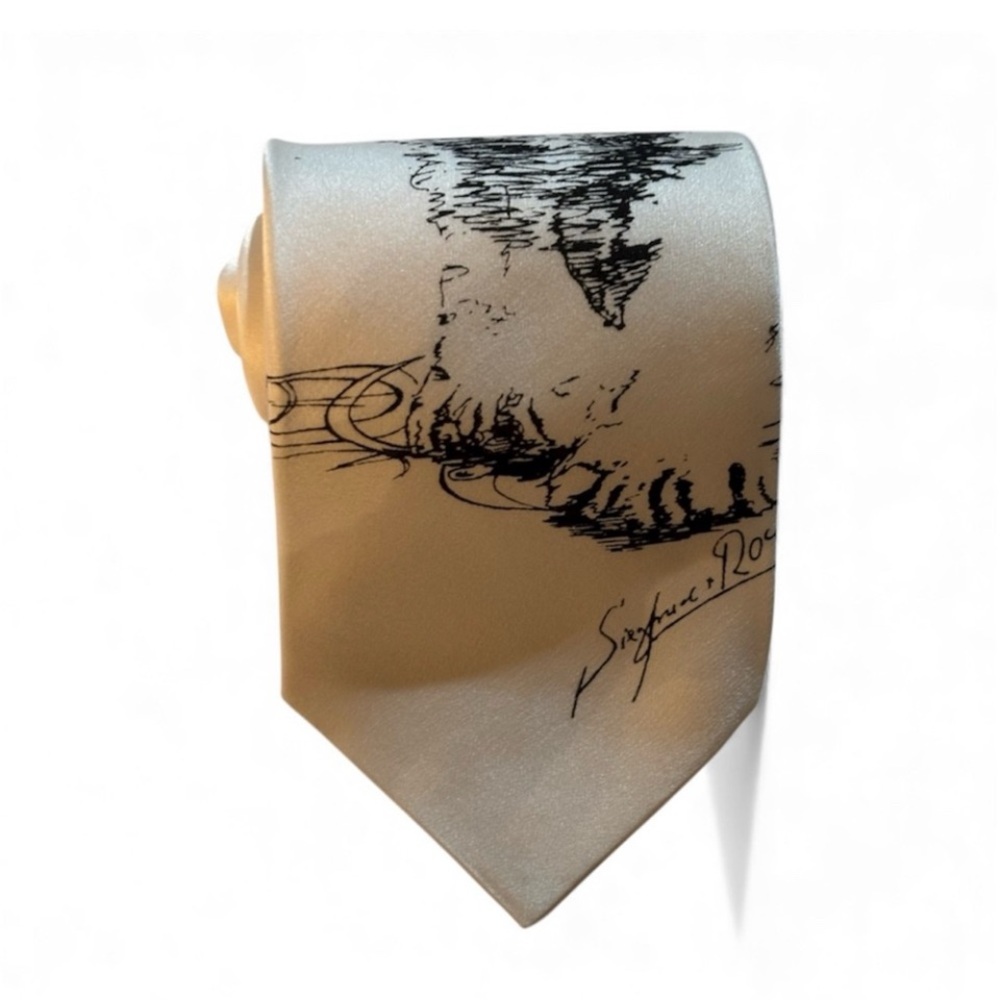 Vintage NEW Siegfried &Roy Komar White Tiger Silk Tie Vegas Made In Germany